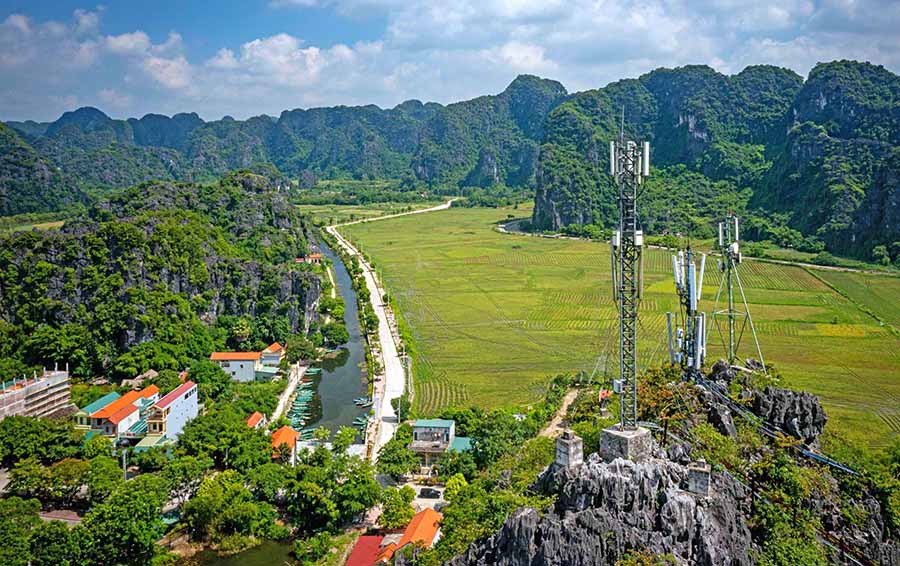 Mobile tower in rural Vietnam